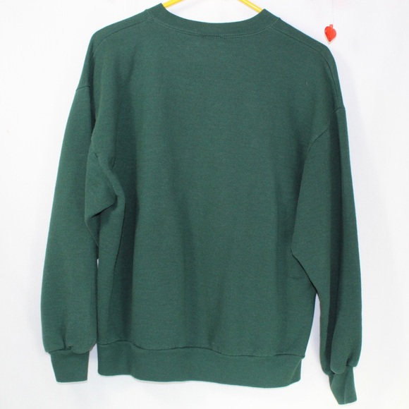 vintage green crew neck sweatshirt gold details unisex mens size large - Picture 2 of 5
